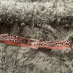 SHEIN Leopard Pattern Belt with Silver Buckle